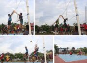 Warga Binaan Lapas Banjarmasin Tunjukkan Sportivitas Dalam Pertandingan Voli