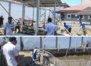 Pembangunan Kolam SAE Lapas Banjarmasin Fokus Pada Pemasangan Siring