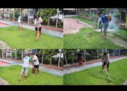 Jaga Lingkungan Tetap Asri, Tamping Kebersihan Lapas Kelas IIA Banjarmasin Bersihkan Area Lapangan