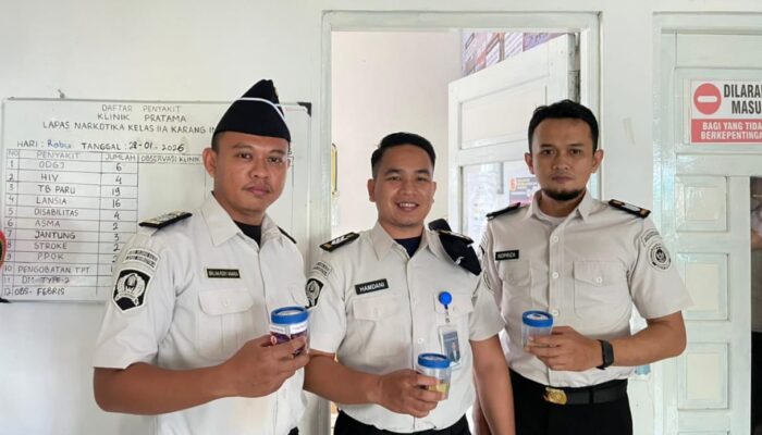 Lapas Narkotika Karang Intan dan BNNK Banjarbaru Gelar Tes Urine di HBP 2026