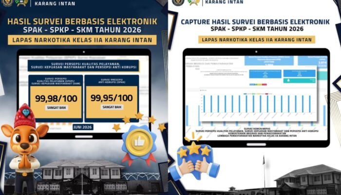 Lapas Narkotika Karang Intan Torehkan Predikat Sangat Baik pada Survei Anti Korupsi dan Kepuasan Publik