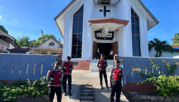 Jamin Keamanan Ibadah Minggu, Sat Samapta Polres Kepulauan Tanimbar Intensifkan Patroli Gereja