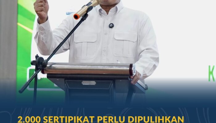 2.000 Sertipikat Warga Aceh Tamiang Dipulihkan