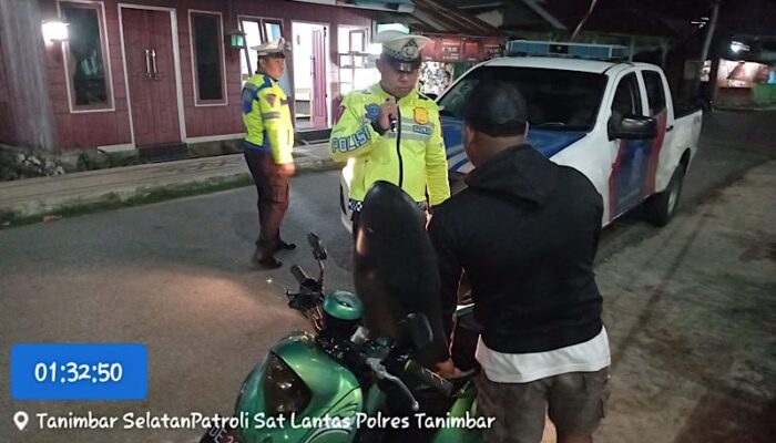 Patroli hingga Subuh, Sat Lantas Tanimbar Antisipasi Balap Liar